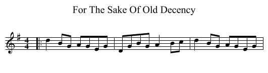 For The Sake Of Old Decency - staff notation