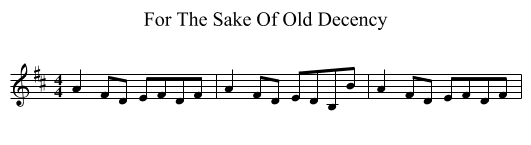 For The Sake Of Old Decency - staff notation