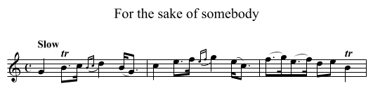 For the sake of somebody - staff notation