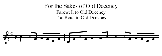 For the Sakes of Old Decency - staff notation