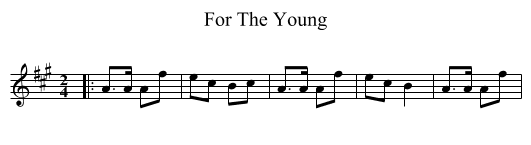 For The Young - staff notation