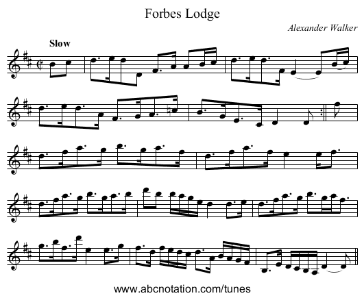 Forbes Lodge - staff notation