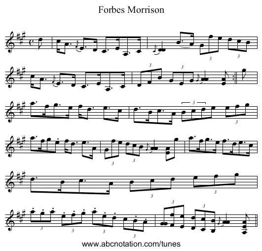 Forbes Morrison - staff notation