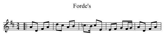 Forde's - staff notation