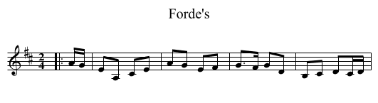 Forde's - staff notation