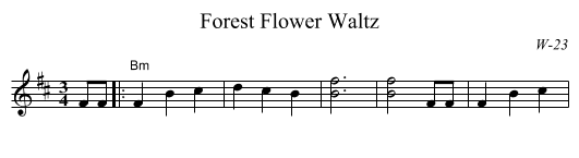 Forest Flower Waltz - staff notation