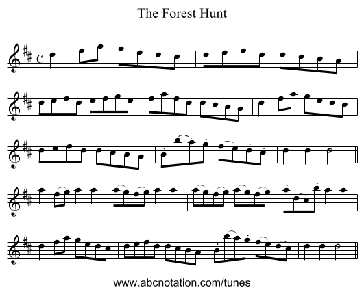 Forest Hunt, The - staff notation