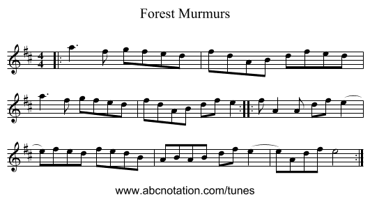 Forest Murmurs - staff notation