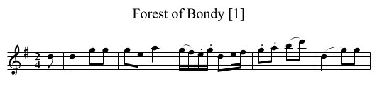 Forest of Bondy [1] - staff notation