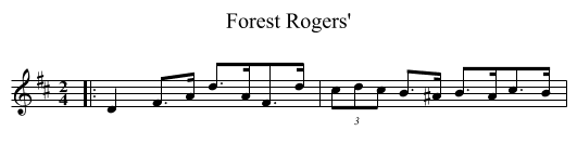 Forest Rogers' - staff notation