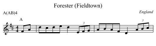 Forester (Fieldtown) - staff notation