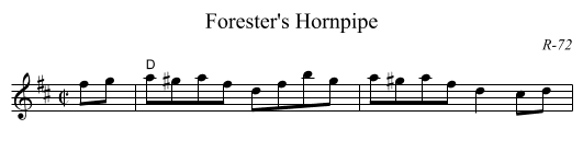 Forester's Hornpipe - staff notation