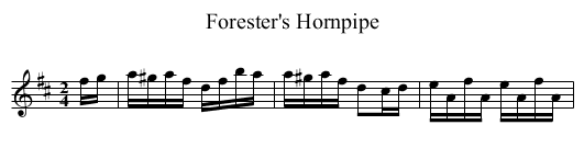 Forester's Hornpipe - staff notation