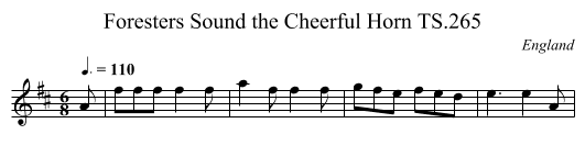 Foresters Sound the Cheerful Horn TS.265 - staff notation