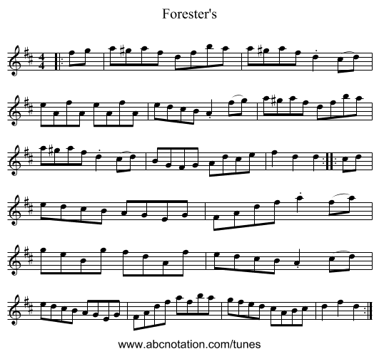Forester's - staff notation