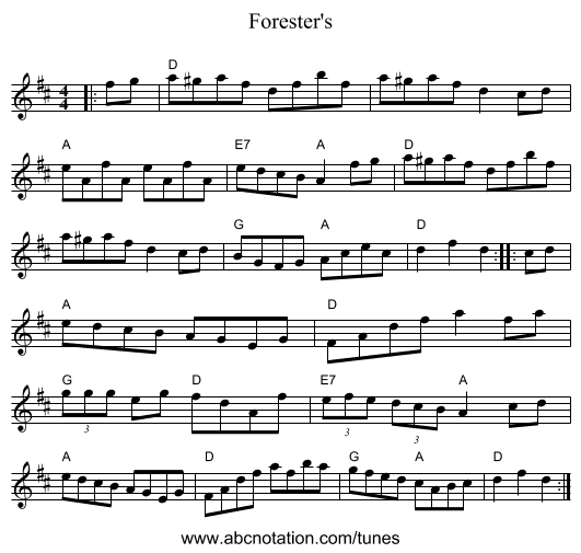 Forester's - staff notation