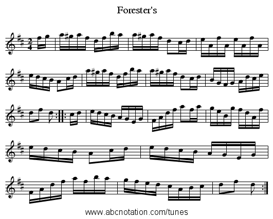 Forester's - staff notation