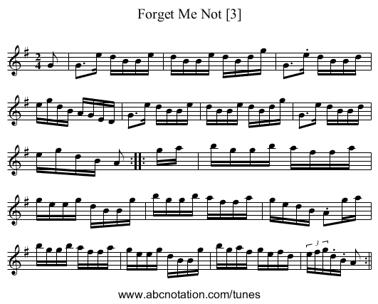 Forget Me Not [3] - staff notation