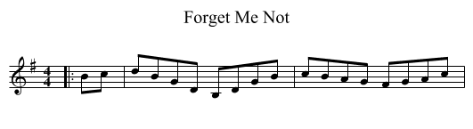 Forget Me Not - staff notation