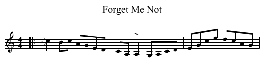 Forget Me Not - staff notation