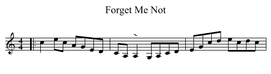Forget Me Not - staff notation