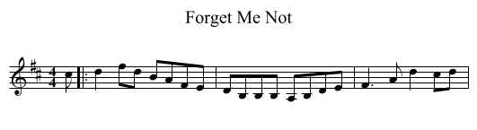 Forget Me Not - staff notation