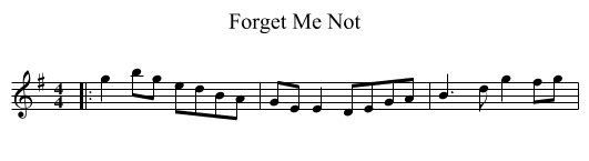 Forget Me Not - staff notation