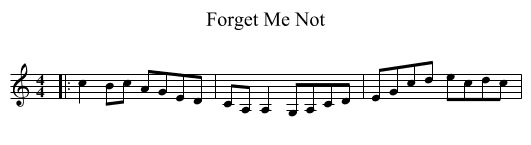 Forget Me Not - staff notation