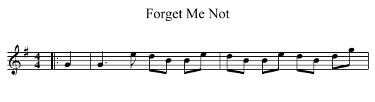Forget Me Not - staff notation
