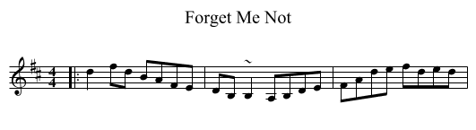 Forget Me Not - staff notation