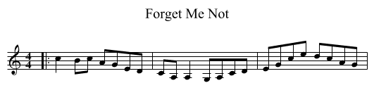 Forget Me Not - staff notation
