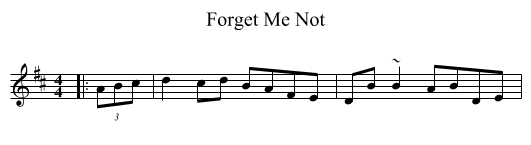 Forget Me Not - staff notation