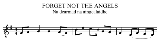 FORGET NOT THE ANGELS - staff notation