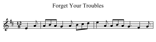 Forget Your Troubles - staff notation