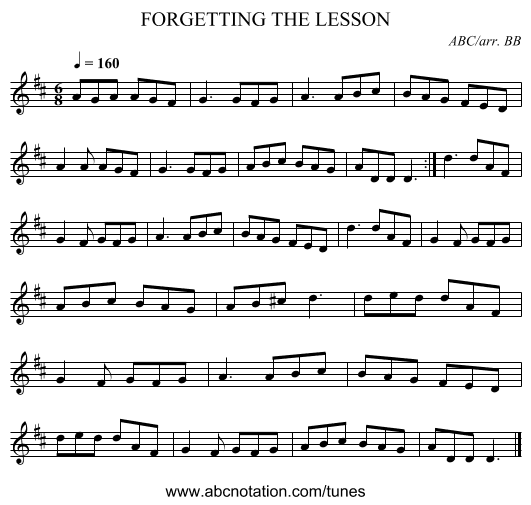 FORGETTING THE LESSON - staff notation
