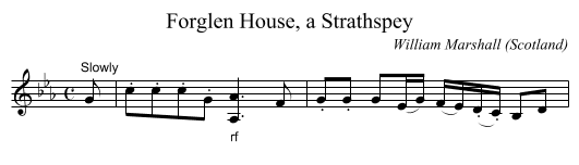 Forglen House, a Strathspey - staff notation