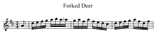 Forked Deer - staff notation