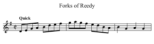Forks of Reedy - staff notation