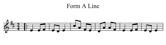 Form A Line - staff notation