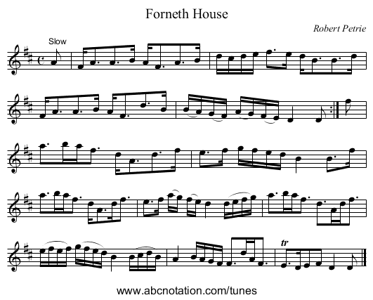 Forneth House - staff notation