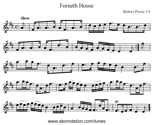 Forneth House - staff notation