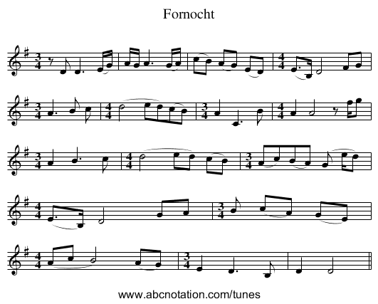 Fornocht - staff notation