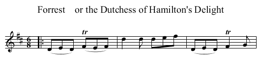 Forrest    or the Dutchess of Hamilton's Delight - staff notation