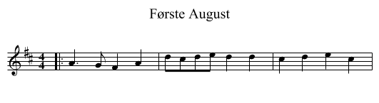 Første August - staff notation