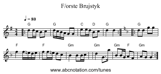 F/orste Brujstyk - staff notation