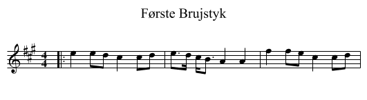Første Brujstyk - staff notation