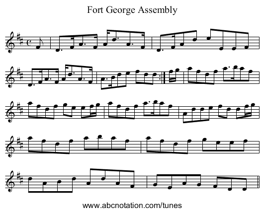 Fort George Assembly - staff notation
