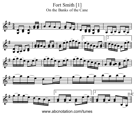 Fort Smith [1] - staff notation