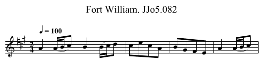Fort William. JJo5.082 - staff notation