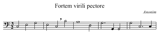 Fortem virili pectore - staff notation